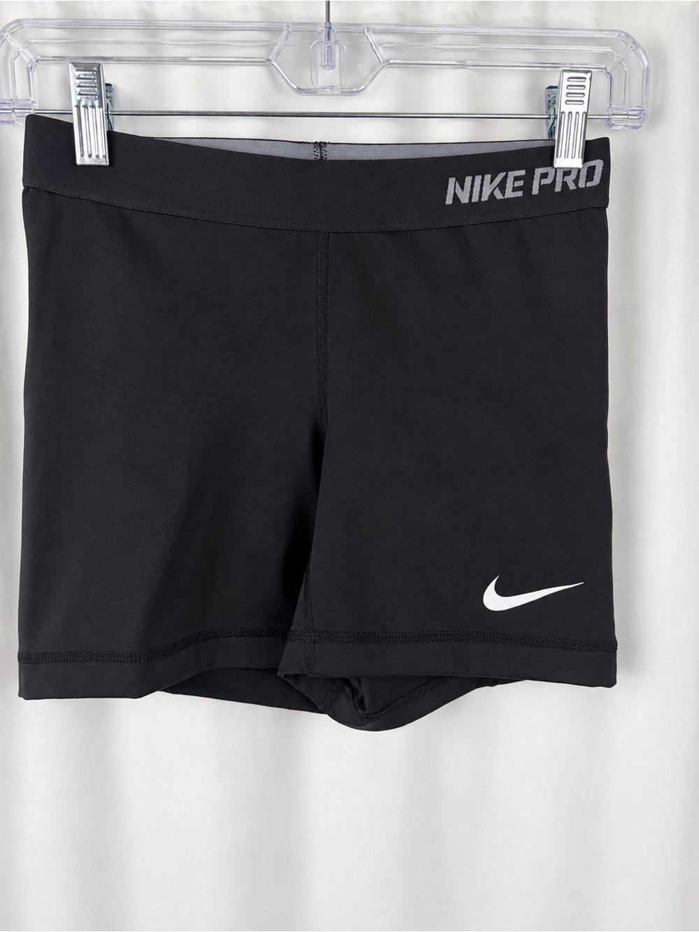 Nike Pro Black Women's Compression Bike Shorts with White Swoosh